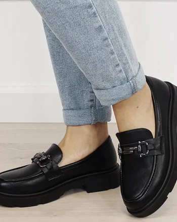 Mocasini negri de tip loafers DYH9893 01