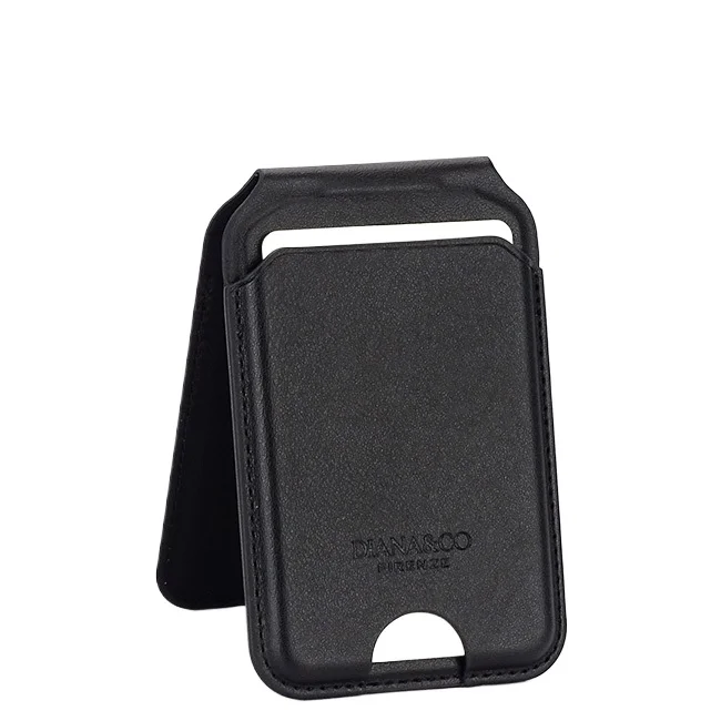 Port card negru cu blocare RFID, Suport ajustabil si Oglinda