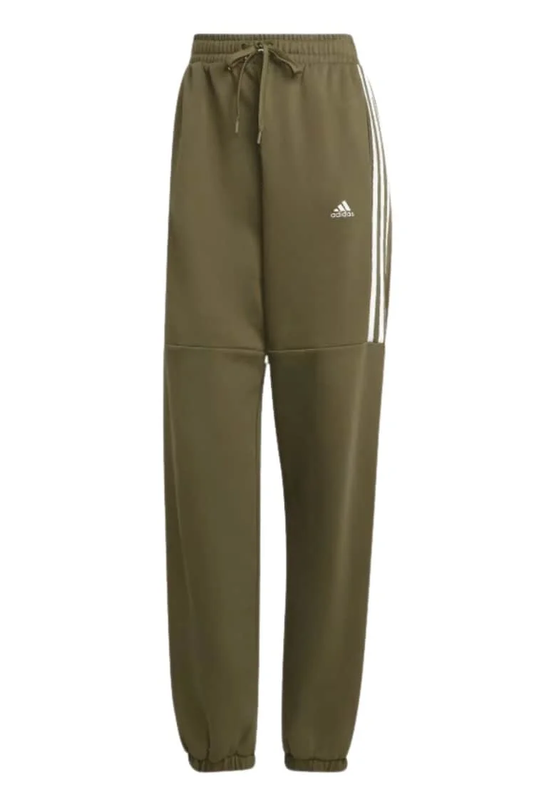 Pantaloni de trening dama  kaki, talie inalta, buzunare, bumbac reciclat