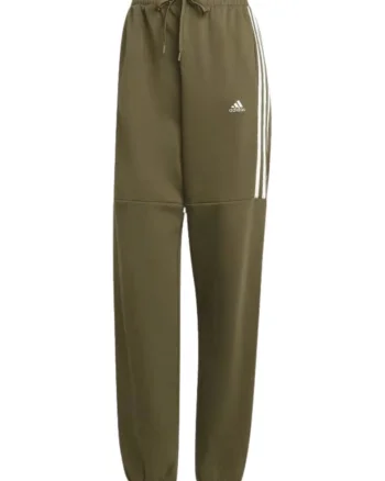 Pantaloni de trening dama  kaki, talie inalta, buzunare, bumbac reciclat