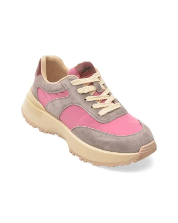 Pantofi sport PASS COLLECTION gri, M960012, din material textil si piele naturala