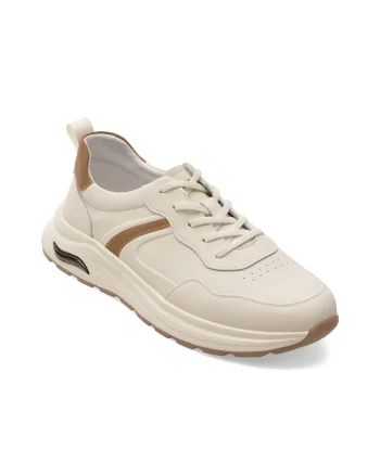 Pantofi sport OTTER albi, V260001, din piele naturala