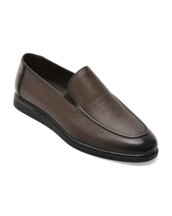 Mocasini eleganti CARIBU maro, 16262, din piele naturala