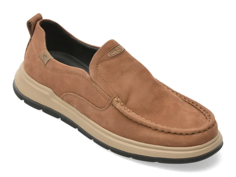 Mocasini OTTER maro, E660010, din piele naturala
