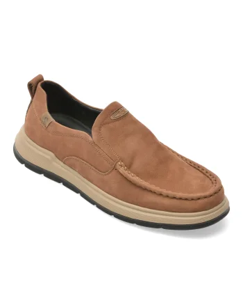 Mocasini OTTER maro, E660010, din piele naturala