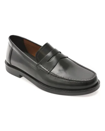 Mocasini GEOX negri, U55HVB, din piele naturala