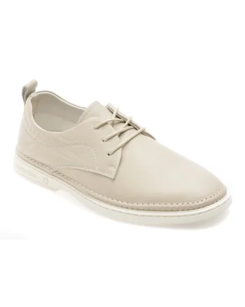 Pantofi OTTER albi, 1002, din piele naturala