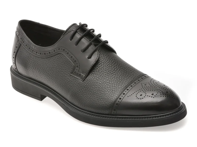 Pantofi eleganti OTTER negri, 30008, din piele naturala