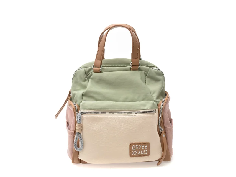 Rucsac GRYXX verde, 32, din piele ecologica