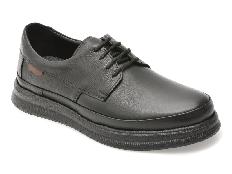 Pantofi OTTER negri, DD506, din piele naturala
