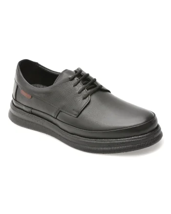 Pantofi OTTER negri, DD506, din piele naturala