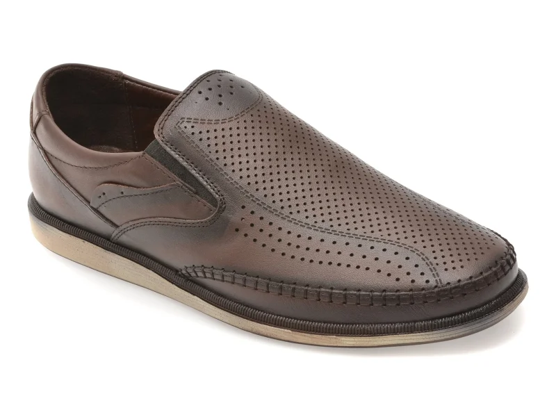 Pantofi BITE THE BULLET maro, OY1045, din piele naturala