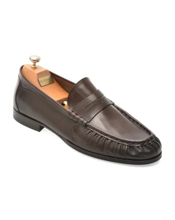 Mocasini eleganti LE COLONEL maro, 68434, din piele naturala