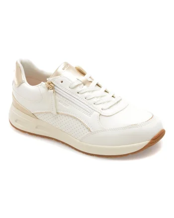 Pantofi sport GEOX albi, D65NQB, din piele ecologica
