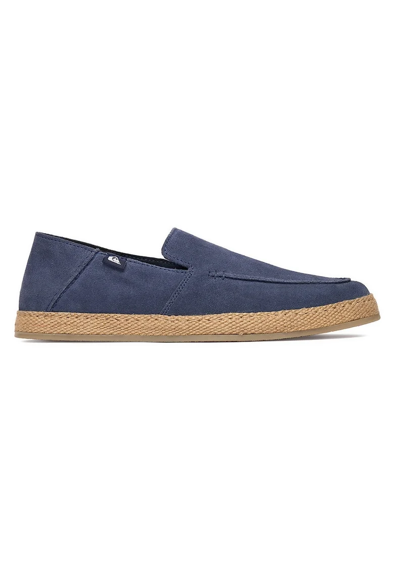 Espadrile barbati  piele intoarsa, bleumarin, rotund,