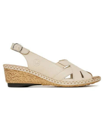 Sandale dama  bej, piele naturala, catarama, Bej