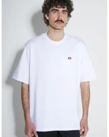 Tricou  alb, bumbac/poliester, croiala lejera, cu guler plat