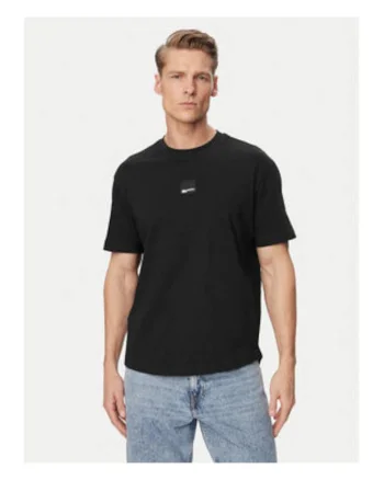 Tricou barbati,  negru, bumbac, croiala regulara,