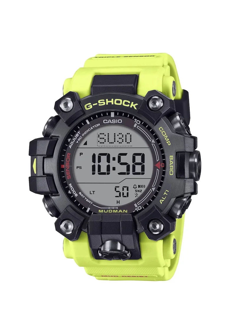 Ceas G-SHOCK  Mudman Solar GW-9500MRY-1A9ER, 20 ATM, negru, verde, 52mm, digital