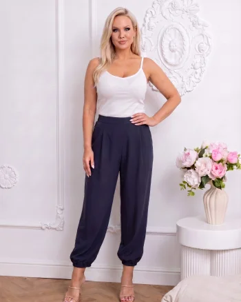 Pantaloni lejeri cu manseta elas...