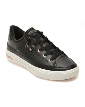 Pantofi sport SKECHERS negri, 177189, din piele ecologica