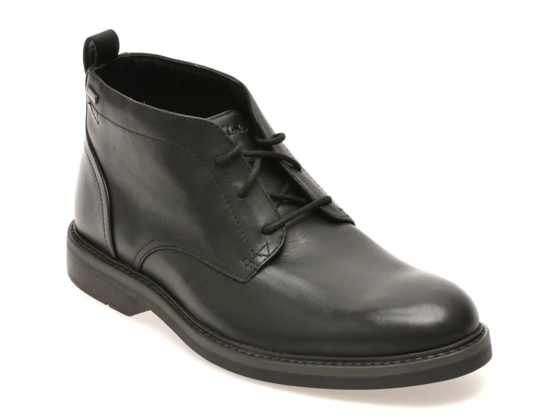 Ghete elegante CLARKS negre, ALDWIN MID GTX, din piele naturala