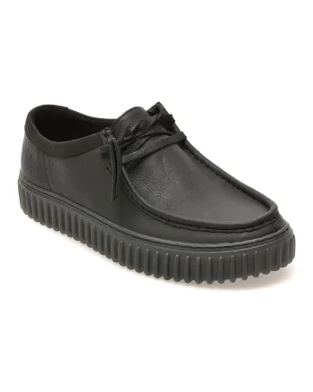 Mocasini CLARKS negri, TORHILL LO, din piele naturala