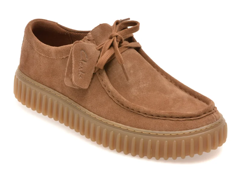 Mocasini CLARKS maro, TORHILL LO, din piele intoarsa