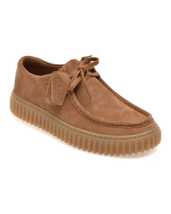 Mocasini CLARKS maro, TORHILL LO, din piele intoarsa