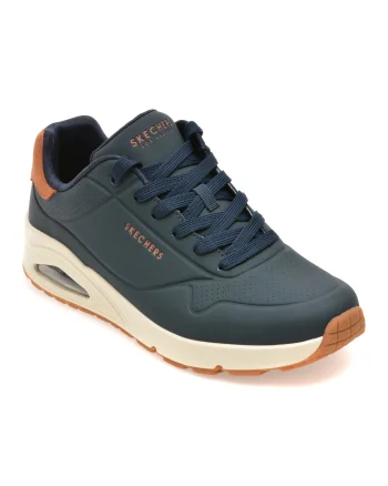 Pantofi sport SKECHERS bleumarin, UNO, din piele ecologica