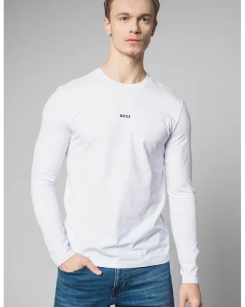 Bluza cu decolteu la baza gatului Chark, Alb optic