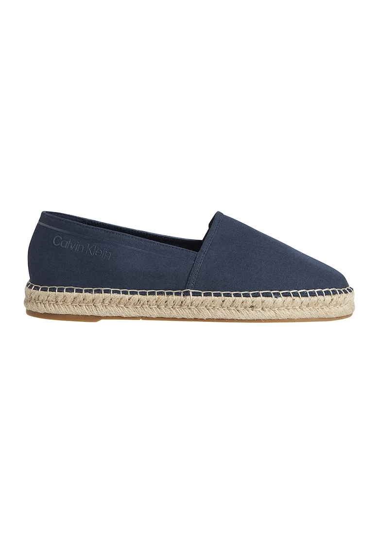 Espadrile de panza cu logo, Bleumarin