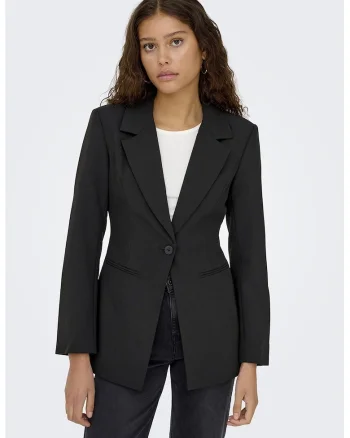 Sacou slim fit cu un nasture, Negru