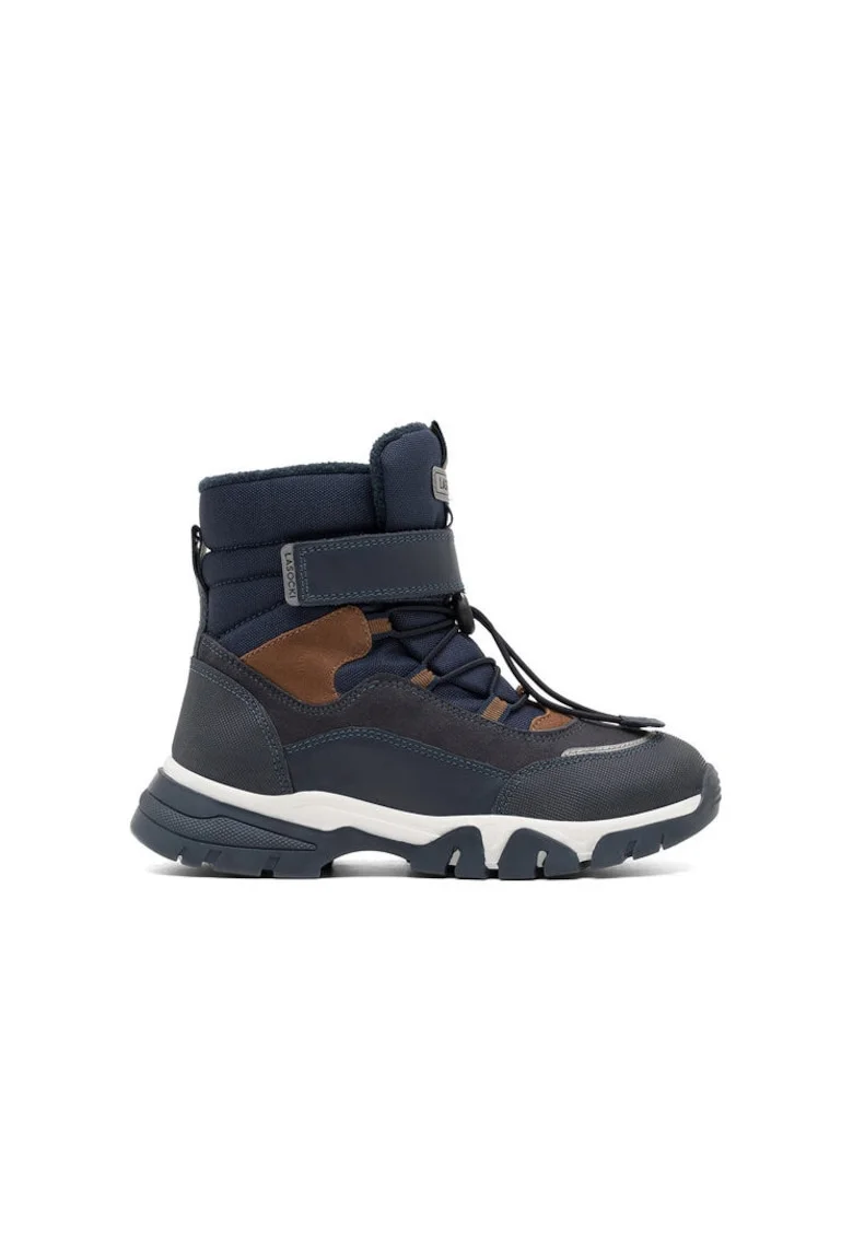 Ghete sport baieti,  textil, maro/bleumarin