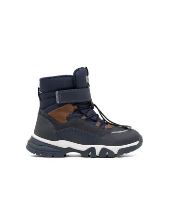 Ghete sport baieti,  textil, maro/bleumarin
