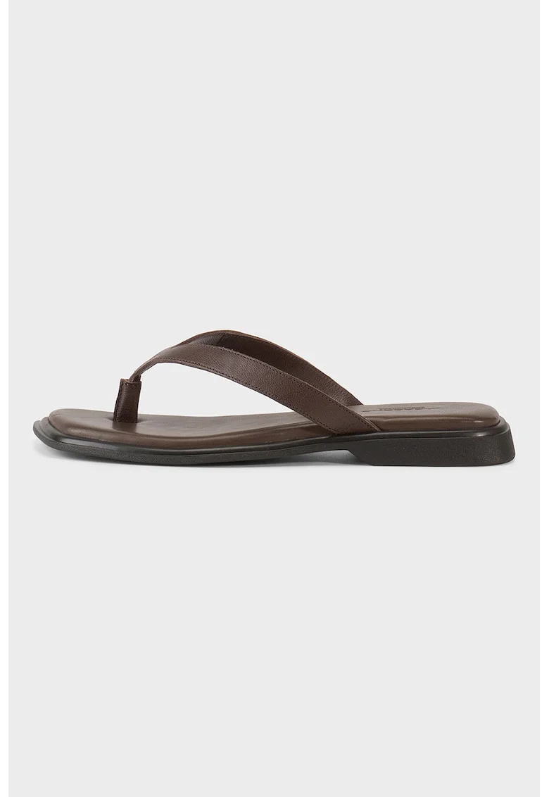 Papuci flip-flop din piele Izzy, Maro inchis