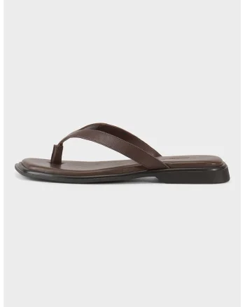Papuci flip-flop din piele Izzy, Maro inchis