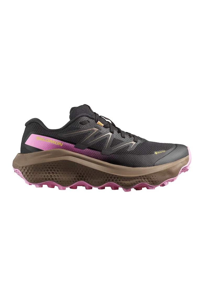 Pantofi Ultra Flow 2 wedge, pentru alergare pe teren accidentat, Negru/Roz deschis/Galben pai