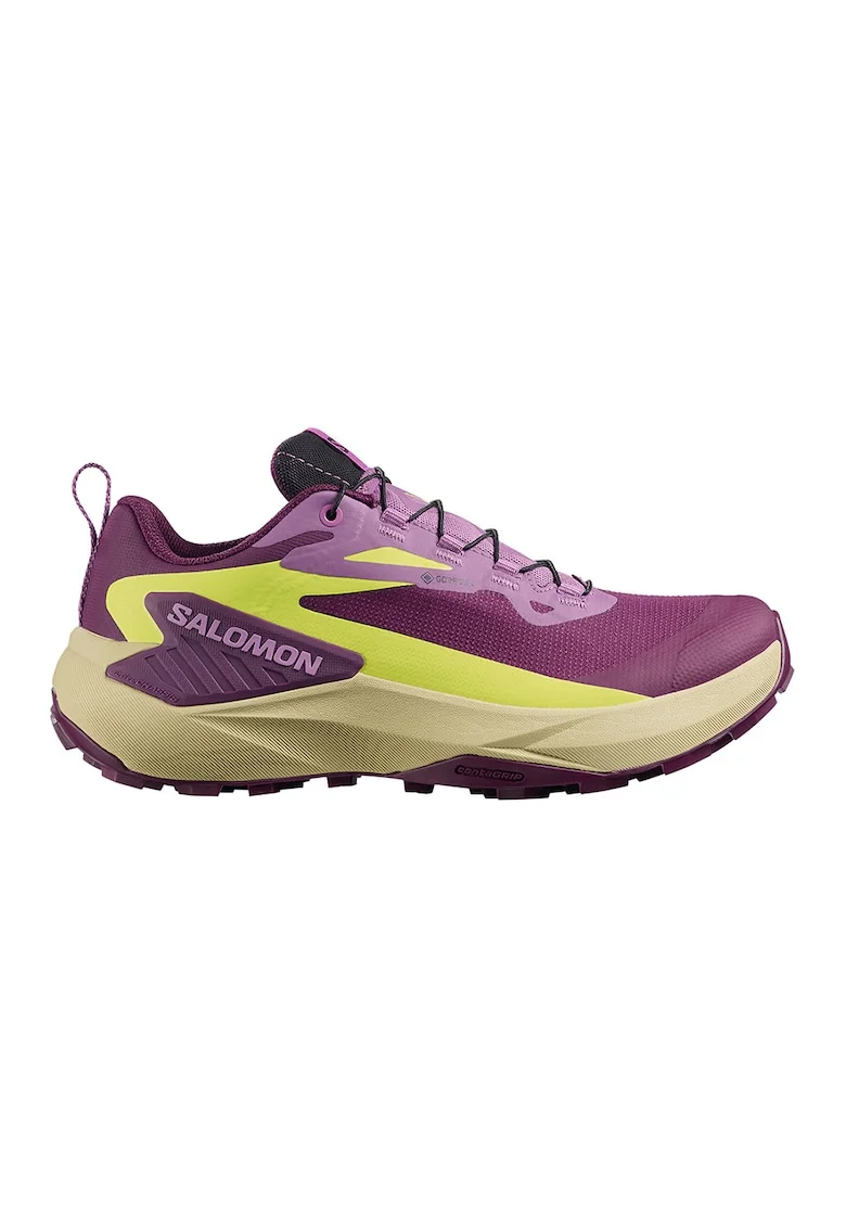 Pantofi Genesis cu tehnologie Gore-Tex, pentru alergare pe teren accidentat, Roz fandango/Verde lime/Violet pruna
