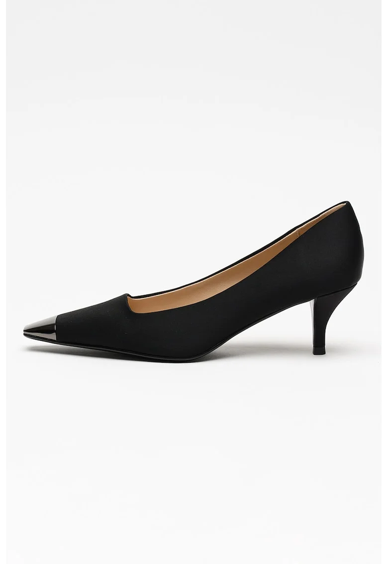 Pantofi cu varf metalic si toc, Negru carbon