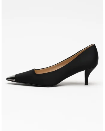 Pantofi cu varf metalic si toc, Negru carbon