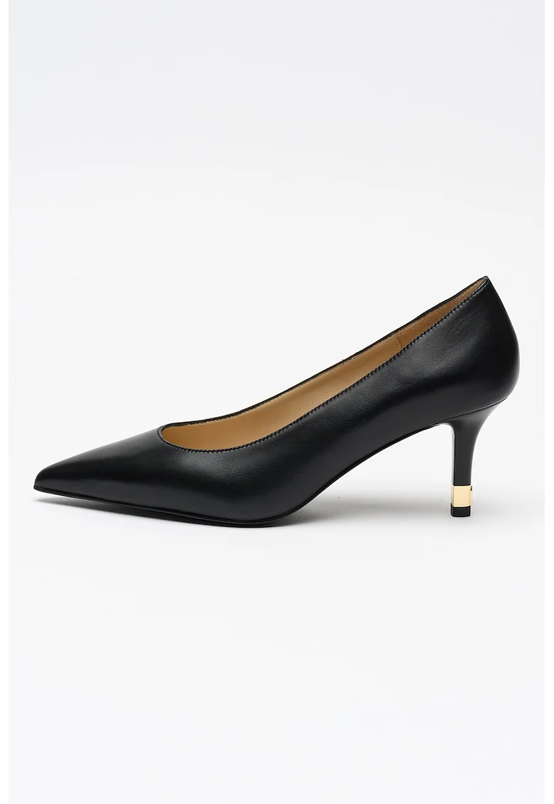 Pantofi de piele cu varf ascutit Aria, Negru