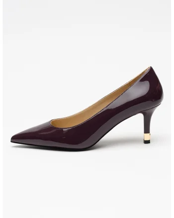 Pantofi de piele lacuita cu varf ascutit, Deep Purple