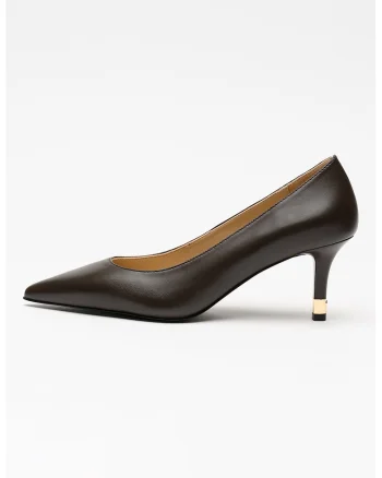 Pantofi de piele cu varf ascutit Aria, Maro inchis