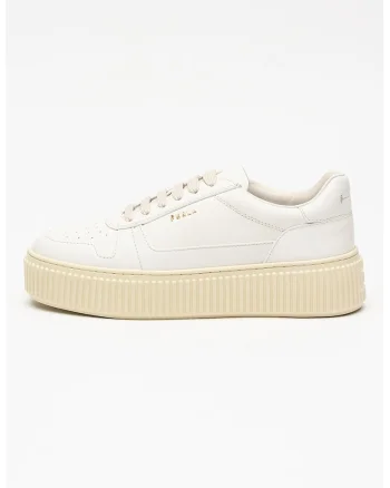 Pantofi sport Sky flatform de piele, Auriu/Alb fildes