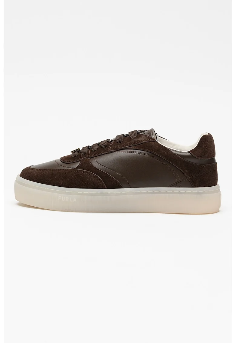 Pantofi sport Allegra de piele, Maro inchis