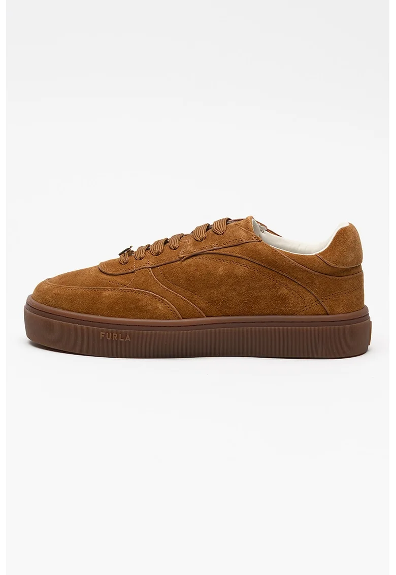 Pantofi sport Allegra de piele intoarsa, Maro cognac