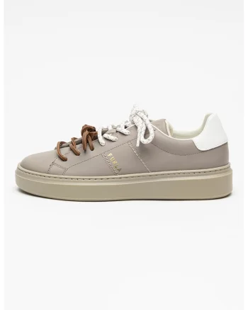Pantofi sport Hype de piele cu sireturi duble, Gri maur