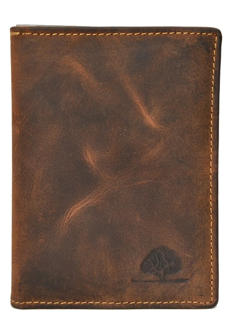 Husa legitimatie unisex piele naturala maro antichizat 9 x 12 x 1 cm, Vintage,