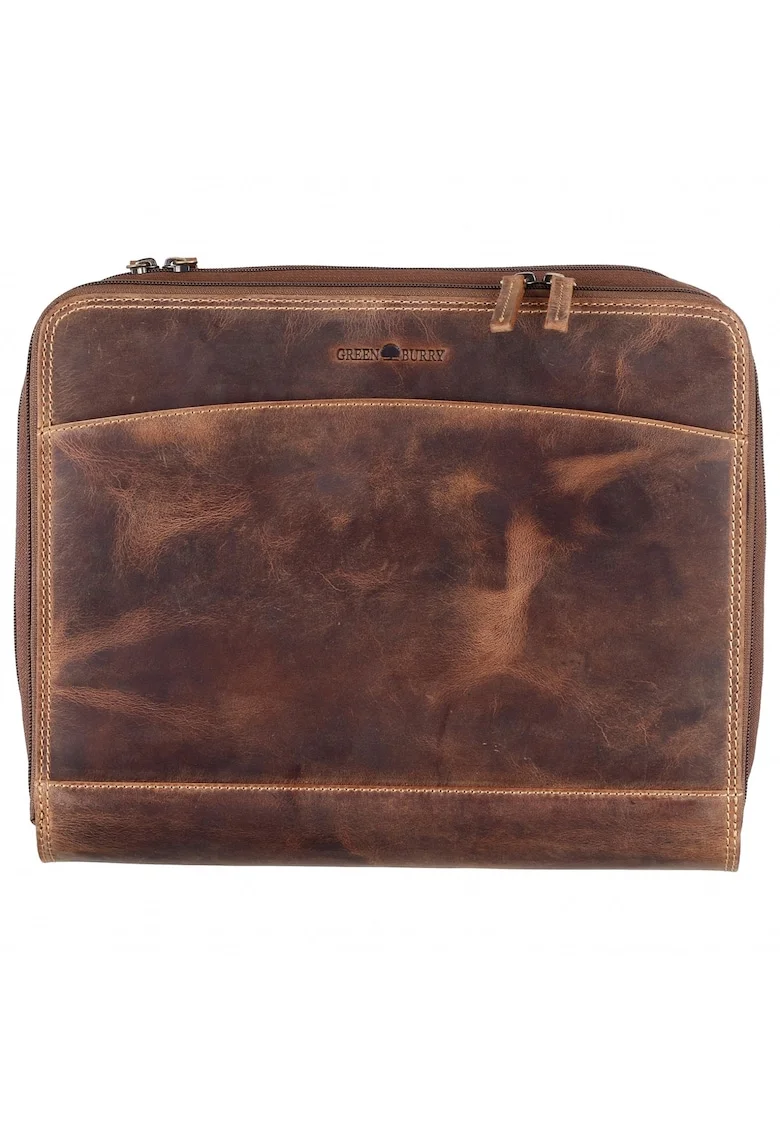 Mapa A4 unisex piele naturala maro antichizat 28 x 34 x 6 cm, Vintage,